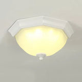 Modern White Glass Fluted Ceiling Mount Light For Porch / 12.5
