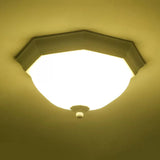 Modern White Glass Fluted Ceiling Mount Light For Porch