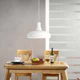 Modernist Metallic Dome Pendant Lamp With 1 Head In Black White Or Yellow For Dining Room Lighting