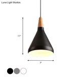 7’/11’/15’ W Cone Dining Table Pendant Light - Simple Metallic Design Adjustable Cord