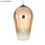 7/8’ Wide Cannon Pendant Light - Modern Glass 1 Chrome/Gold/Rose Gold Hanging Fixture