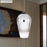 7/8’ Wide Cannon Pendant Light - Modern Glass 1 Chrome/Gold/Rose Gold Hanging Fixture
