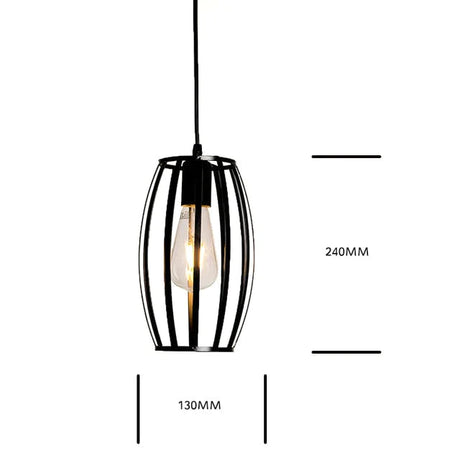 7 Type Modern Black Cage Pendant Lights Iron Minimalist Nordic Pyramid Lamp