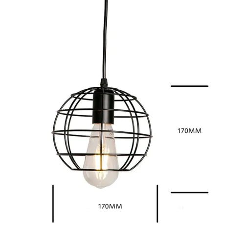 7 Type Modern Black Cage Pendant Lights Iron Minimalist Nordic Pyramid Lamp 8009 Pendant