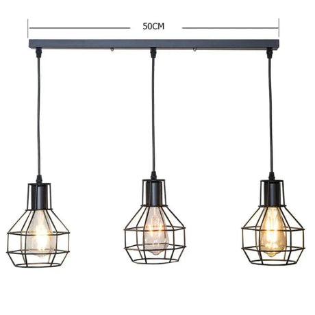 7 Type Modern Black Cage Pendant Lights Iron Minimalist Nordic Pyramid Lamp 8017 Pendant