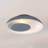 Kids Macaron Barn Ceiling Light - Flush Mount Metallic Finish For Child Bedroom Blue