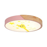 Giraffe Themed Acrylic Flush Ceiling Light For Kid’s Bedroom Pink / 12’ A