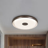 Modern Halo Flush Mount Light Iron Led Bedroom Flushmount Lighting In Coffee (18/21 Width)