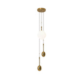 Opal Glass Ball Bedside Pendant Light - Modernist Ceiling Lamp With Gold Modo Deco 1 Fixture