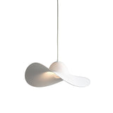 Modern Acrylic Hat Pendant Lighting - 1 Light Bedroom Suspension Lamp In White/Grey
