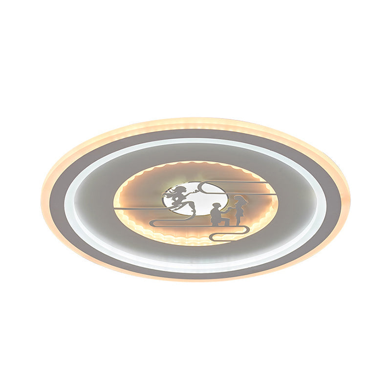 Minimalist Acrylic Led Flush Mount With Unique Lovers Pattern