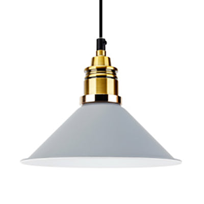 Modern Conic Pendant Light With Metal Shade In Black/Grey/White For Dining Room Grey