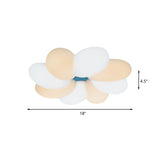 Modern Acrylic Flower Flush Ceiling Lamp For Child Bedroom - Led 18/22 Wide Warm/White Light
