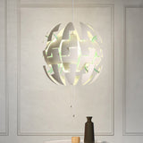 White Acrylic Blossom Pendulum Ceiling Light With Pull Chain - Modernist Style 1-Bulb Fixture