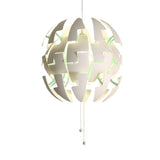 White Acrylic Blossom Pendulum Ceiling Light With Pull Chain - Modernist Style 1-Bulb Fixture