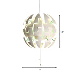 White Acrylic Blossom Pendulum Ceiling Light With Pull Chain - Modernist Style 1-Bulb Fixture