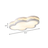 Contemporary Led Iron Flush Mount Light For Childrens Bedroom - White Cloud Design Warm/White