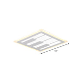 Acrylic Square Flushmount Led Ceiling Light In Warm/White With Modernist Design