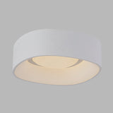 White Led Flush Mount Ceiling Light With Metallic Shade Available In 19’/23’ W