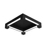 Modern Black Square Led Ceiling Flush Mount Light Fixture For Bedroom