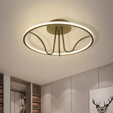 Black Acrylic Led Flush Ceiling Lamp - Minimalist Circular Semi Mount Light For Bedroom