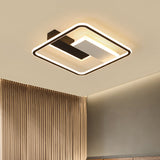 Modern Square Acrylic Flush Mount Led Ceiling Light For Bedroom 18/24.5 Width - Sleek Black And