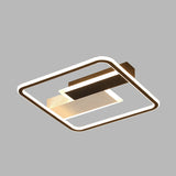 Modern Square Acrylic Flush Mount Led Ceiling Light For Bedroom 18’/24.5’ Width - Sleek Black