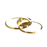 Minimalist Led Gold Flush Mount Ceiling Light For Bedroom - Acrylic Dual C-Shape Flushmount