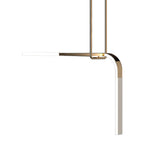 Minimalist Brass Led Pendant Lamp: Metallic Bend Hanging Light For Dining Table