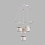 Contemporary Swirl Ceiling Chandelier - Led Suspension Lamp With 4 Acrylic Lights And House Shade In