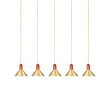 Gold Finish Multi-Light Pendant Conical Ceiling Lamp - Industrial Tandem Hanging 3/5/7 Lights
