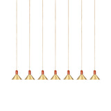 Gold Finish Multi-Light Pendant Conical Ceiling Lamp - Industrial Tandem Hanging 3/5/7 Lights