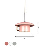 Macaron Ceramic Led Pendant Lamp - Coffee-Cup Shape Down Lighting 1 Bulb White/Pink/Grey Designs For