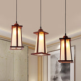 Coastal Wood Pendant Light With Frosted Glass Shades - 3-Light Cluster Trapezoid Design / B