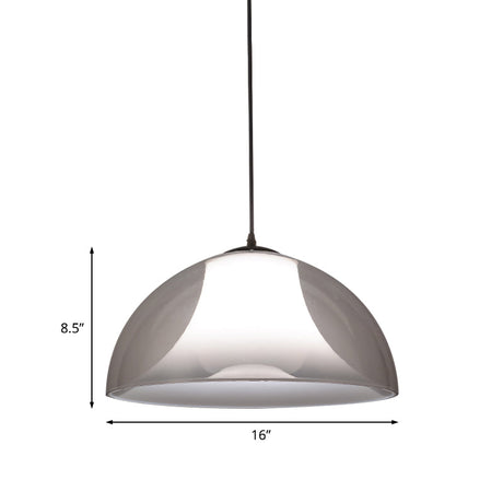 Simple Black Semicircle Pendant Light With Clear Glass - 1 Bulb Ceiling Lamp