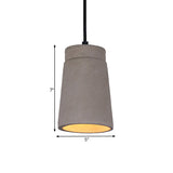 Industrial Grey Cement Pendant Lamp With 1 Bulb For Bedroom Ceiling