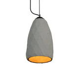 Vintage Cement Hanging Pendant Lamp In Grey 6/10 Width - Dome/Oval Ceiling Light 1-Light