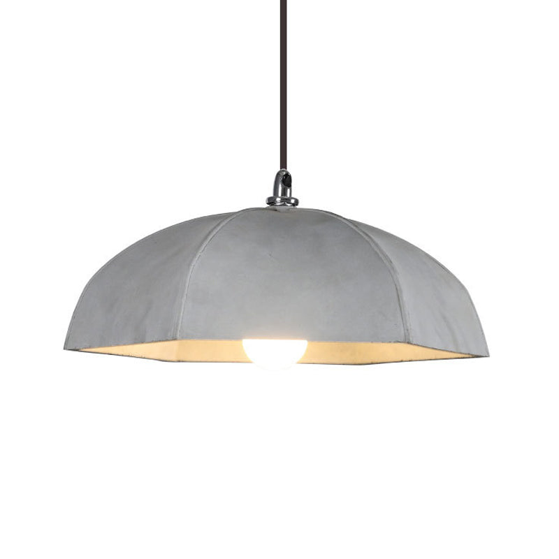 Vintage Grey Cement Umbrella Pendant Lamp - Ideal For Restaurants Bulb Included