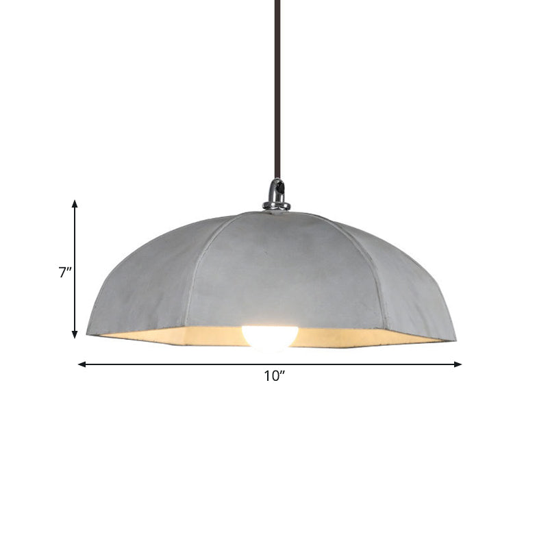 Vintage Grey Cement Umbrella Pendant Lamp - Ideal For Restaurants Bulb Included