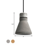 Vintage Cement Flared Pendant Ceiling Light - 1-Head Bedroom Hanging Lamp Kit In Grey/Brown
