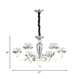 Diamond Ceiling Chandelier - Contemporary Crystal Pendant Light (6/8 Bulbs) In Chrome