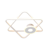 Minimalist Black/White Dual Triangular Frame Led Flush Light Fixture In Warm/White