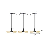 Antiqued Amber Glass Led Pendant Light With Black Hanging Capsule - 6/10/14-Light Tandem Multi Lamp