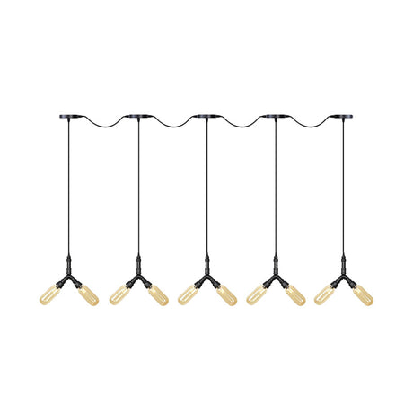 6/10/14 Bulbs Pendant Lamp Industrial Restaurant Ceiling Light With Capsule Colored Glass Shade In