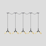 6/10/14 Bulbs Pendant Lamp Industrial Restaurant Ceiling Light With Capsule Colored Glass Shade In