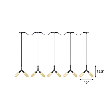 6/10/14 Bulbs Pendant Lamp Industrial Restaurant Ceiling Light With Capsule Colored Glass Shade In