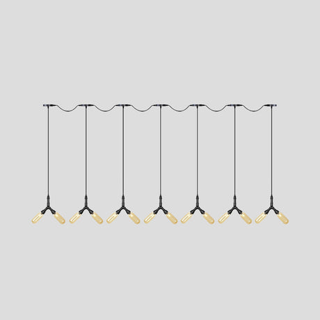 6/10/14 Bulbs Pendant Lamp Industrial Restaurant Ceiling Light With Capsule Colored Glass Shade In