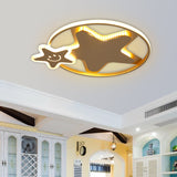 Golden Nordic Mountain/Starfish Acrylic Led Flush Light For Bedroom Gold / Starfish