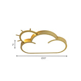 Minimalist Led Acrylic Cloud Flush Mount Lamp In Gold For Bedroom Ceiling