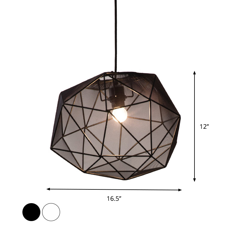 Modern Geometric Bedroom Pendant In Black/White - Sleek Hanging Lighting Fixture